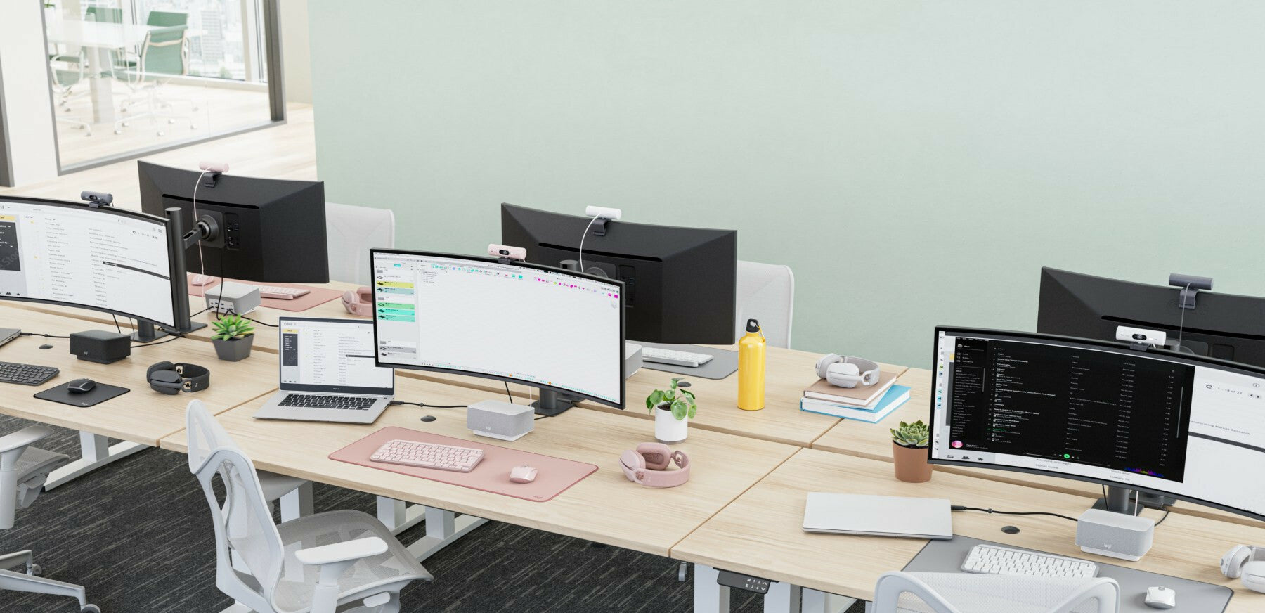 Cámara web Logitech Brio 505 blanca