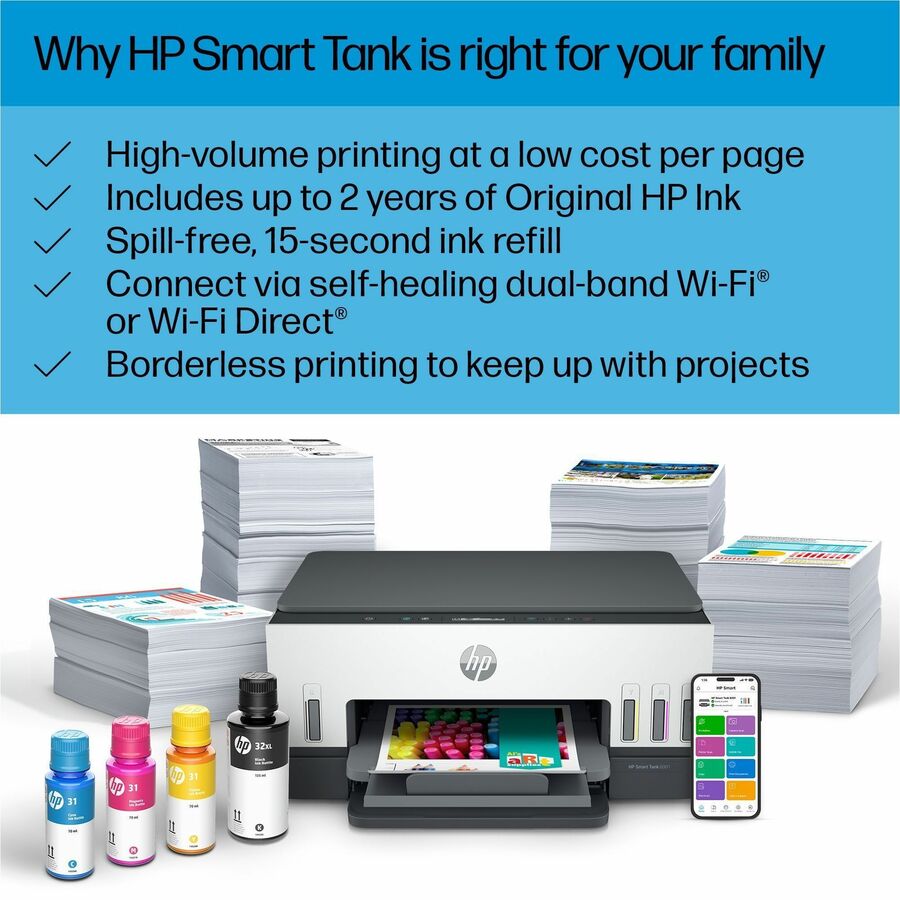 HP 6001 Wireless Smart Tank Inkjet Multifunction Printer - Color