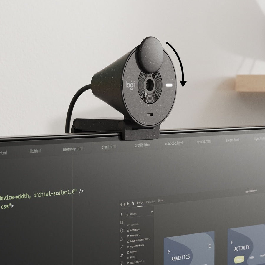 Logitech BRIO Webcam - 2 Megapixel - 30 fps - Graphite - USB Type C - Retail