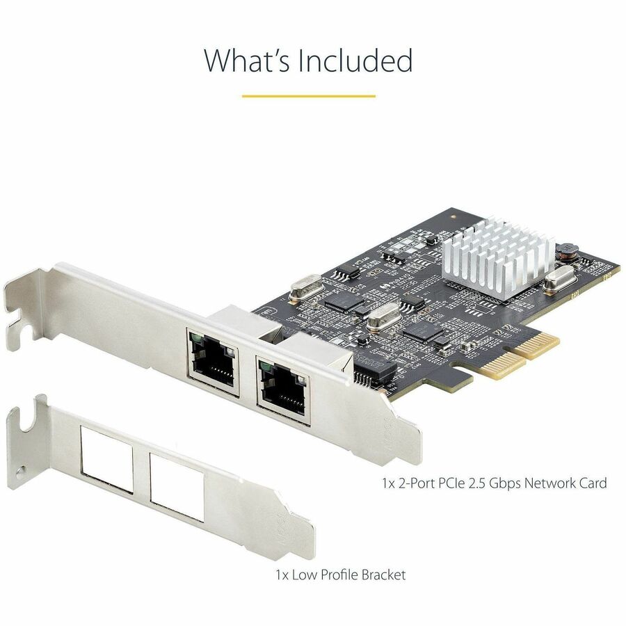 StarTech.com 2-Port 2.5G NBASE-T PCIe Network Card, Computer Network Card Interface, Intel® I225-V, Dual-Port Ethernet, Multi-Gigabit NIC