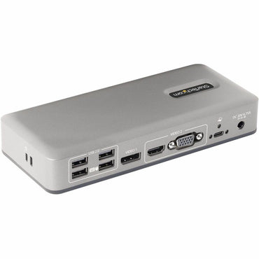 Estación de acoplamiento USB-C para dos monitores de StarTech.com, DisplayPort y HDMI/VGA para múltiples monitores hasta 4K 60 Hz, concentrador USB-C, concentrador USB 7x, fuente de alimentación de 85 W