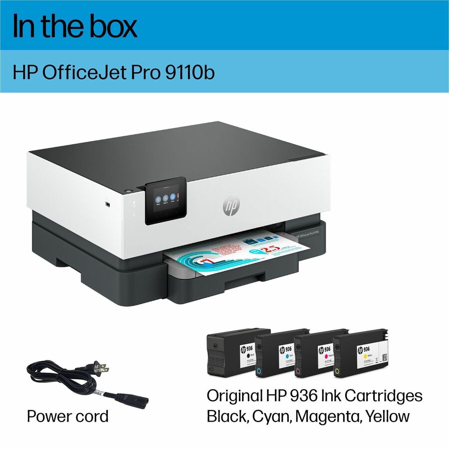 HP Officejet Pro 9110b Desktop Wireless Inkjet Printer - Color