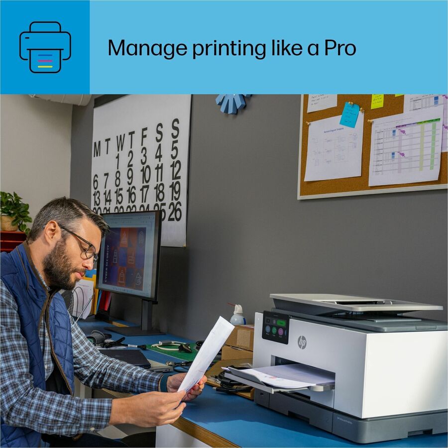 HP Officejet Pro 9130b Wired & Wireless Inkjet Multifunction Printer - Color - Cement
