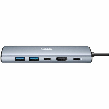 Adesso AUH-4035 7 in 1 Docking Station, Supports USB C to x1 4K HDMI, 3x USB-A 3.2, 1x PD, 1x Micro SD, 1x SD Card