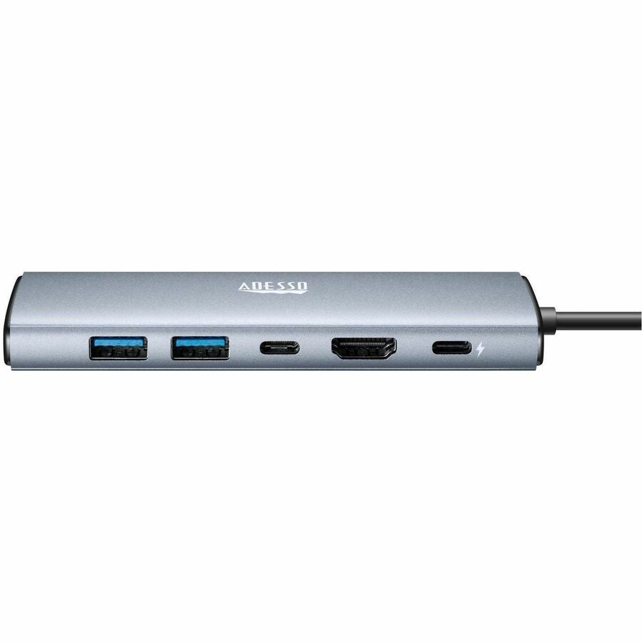 Adesso AUH-4035 7 in 1 Docking Station, Supports USB C to x1 4K HDMI, 3x USB-A 3.2, 1x PD, 1x Micro SD, 1x SD Card