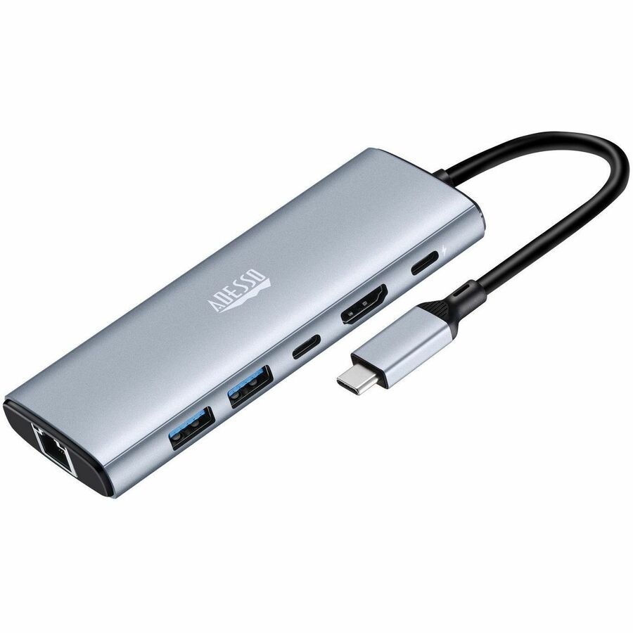 Adesso AUH-4035 7 in 1 Docking Station, Supports USB C to x1 4K HDMI, 3x USB-A 3.2, 1x PD, 1x Micro SD, 1x SD Card
