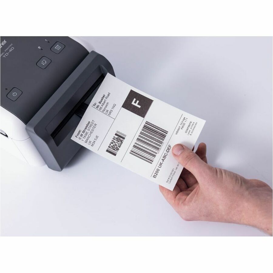 Brother TD-4420DNFC Desktop Direct Thermal Printer - Monochrome - Label Print - Fast Ethernet - USB - USB Host - Serial - With Cutter