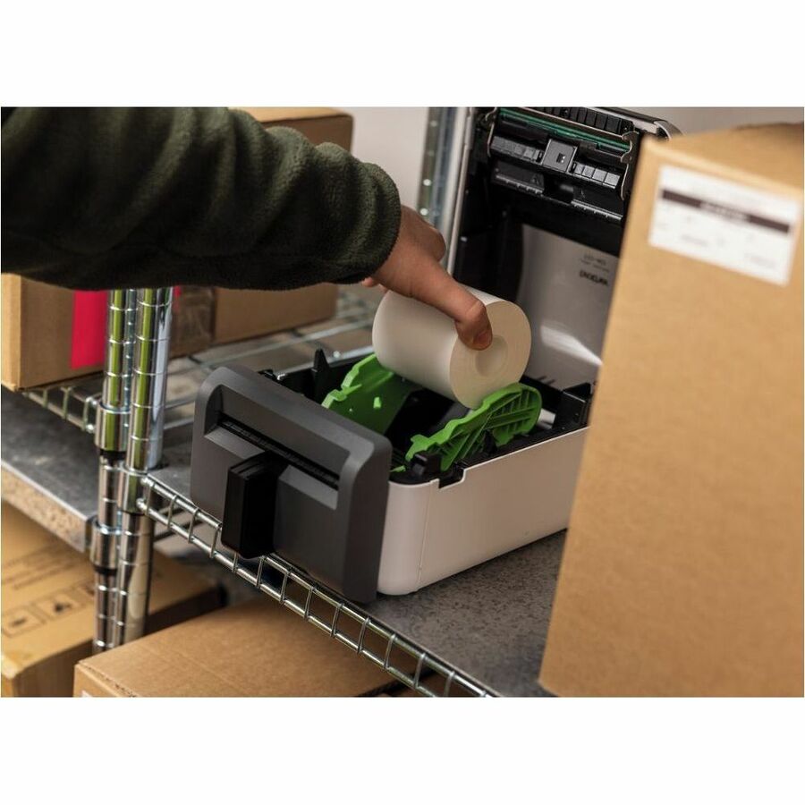 Brother TD-4420DNFC Desktop Direct Thermal Printer - Monochrome - Label Print - Fast Ethernet - USB - USB Host - Serial - With Cutter