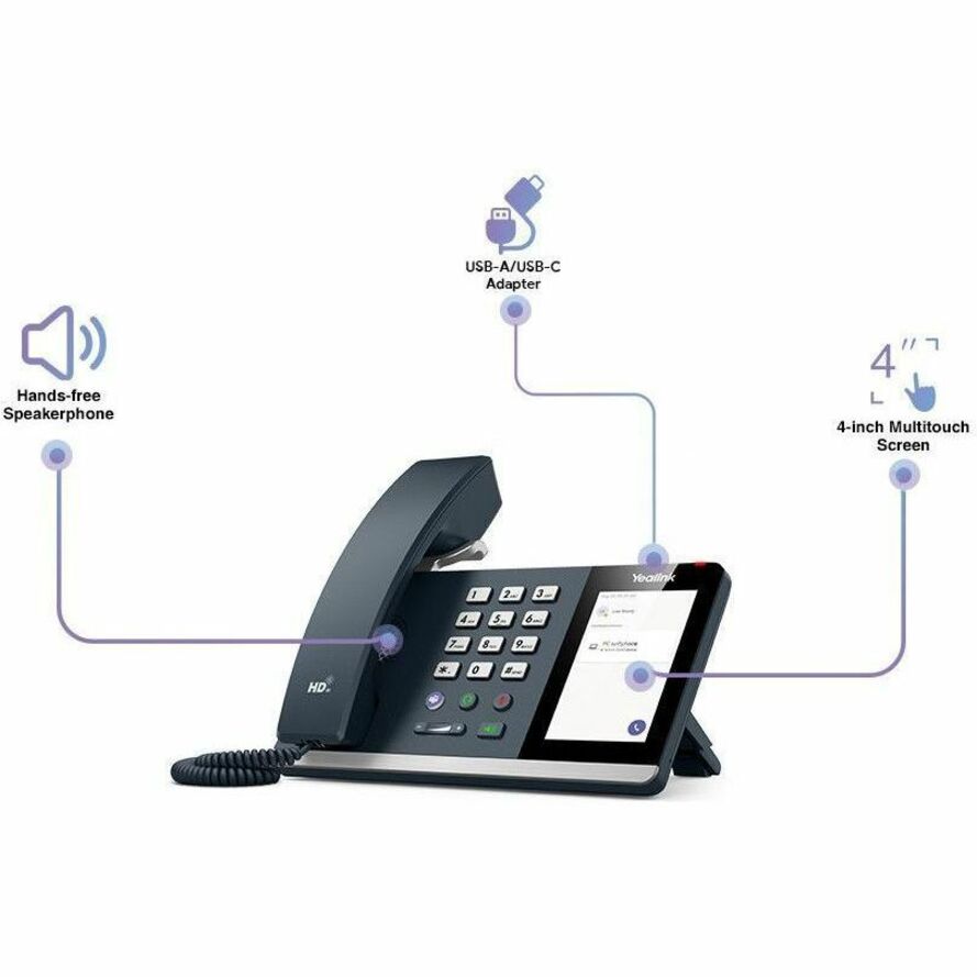 Yealink MP45 IP Phone - Corded - Corded - Wall Mountable, Desktop
