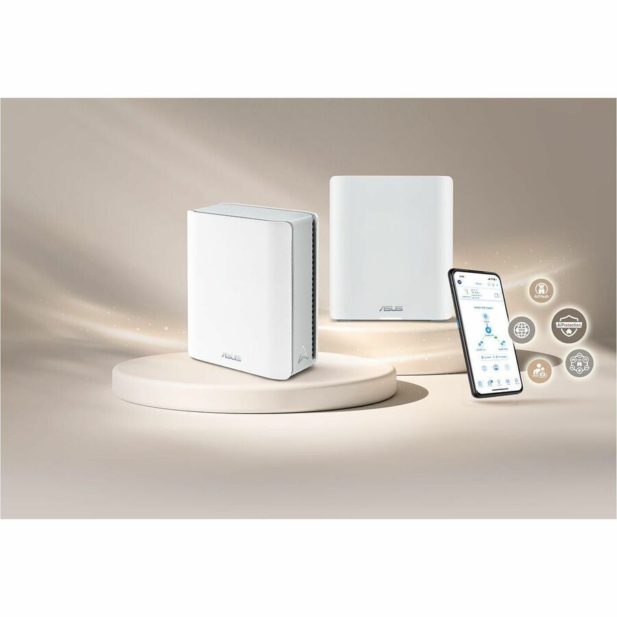 Asus ZenWiFi BT8 BT8(W-3-PK) Wi-Fi 7 IEEE 802.11 a/b/g/n/ac/ax/be Ethernet Wireless Router
