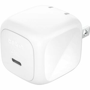 Belkin 45W Portable USB-C Wall Charger - 1xUSB-C (45W) - Fast Charge - Power Adapter - White