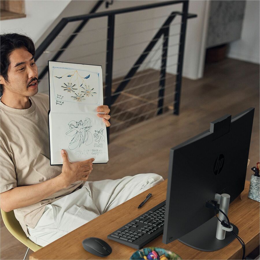 HP 24-cr0000a 24-cr0140 All-in-One Computer - AMD Ryzen 5 7520U - 16 GB - 1 TB SSD - 23.8