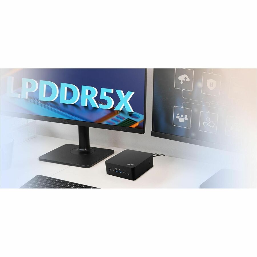 MSI Cubi NUC AI+ 2MG Cubi NUC AI+ 2MG-022US Desktop Computer - Intel Core Ultra 9 288V - 32 GB - 1 TB SSD - Mini PC - Black