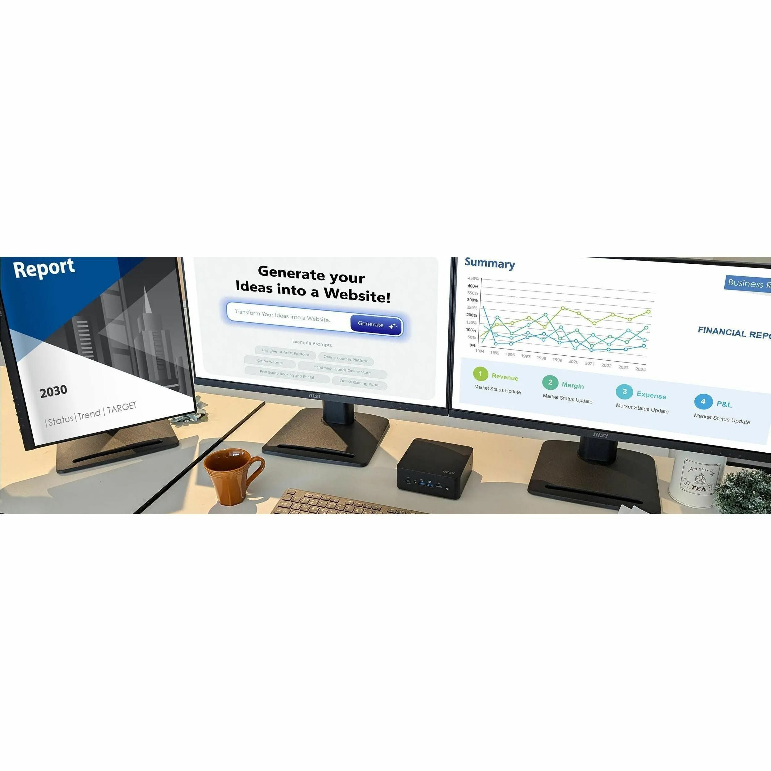 MSI Cubi NUC AI+ 2MG Cubi NUC AI+ 2MG-022US Desktop Computer - Intel Core Ultra 9 288V - 32 GB - 1 TB SSD - Mini PC - Black