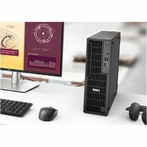 Dell Pro Slim Plus QBS1250 Desktop Computer - Intel Core Ultra 5 235 - 16 GB - 256 GB SSD - Slim PC - Standard Black