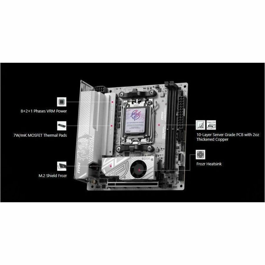 MSI MPG B850I EDGE TI WIFI Gaming Desktop Motherboard - AMD B850 Chipset - Socket AM5 - Mini ITX