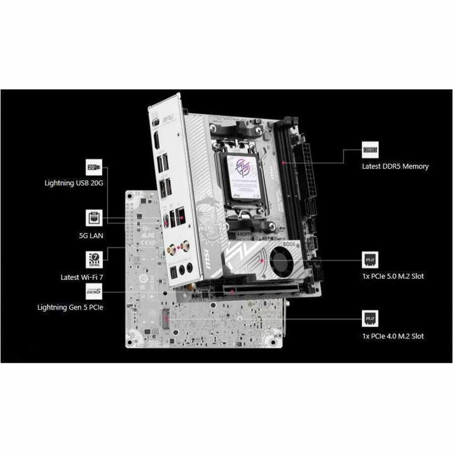 MSI MPG B850I EDGE TI WIFI Gaming Desktop Motherboard - AMD B850 Chipset - Socket AM5 - Mini ITX