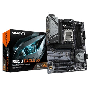 GIGABYTE B650 EAGLE AX AM5 LGA 1718 AMD B650 ATX , DDR5 Triple M.2, PCIe 5.0, USB 3.2 Gen2x2 Type-C, AMD Wi-Fi 6E, Realtek GbE LAN ; 4x288pin (DDR5) DDR5