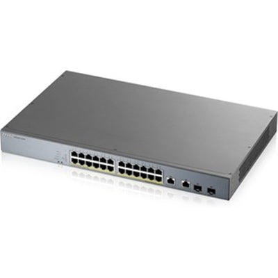 Switch PoE inteligente gestionado GbE de 24 puertos ZYXEL con enlace ascendente GbE