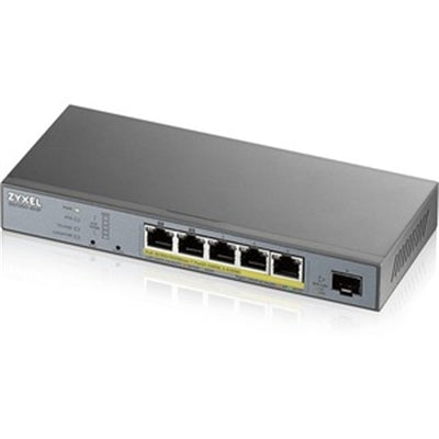Switch PoE inteligente gestionado GbE de 5 puertos ZYXEL con enlace ascendente GbE
