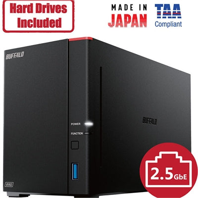 Buffalo LinkStation SoHo 720DB 16TB Hard Drives Included (2 x 8TB, 2 Bay)
