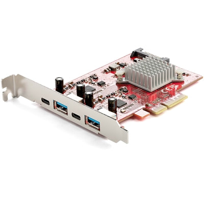 StarTech.com 4-Port USB PCIe Card, 10Gbps USB PCI Express Expansion Card with 2 Controllers, 2x USB-C & 2x USB-A ports (USB 3.2 Gen 2)