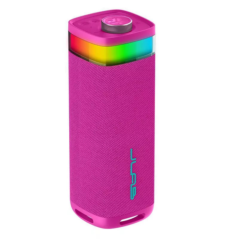 JLab Party Portable Speaker - Pink: Dual Pairing, Waterproof Bluetooth, LED Light - Pink