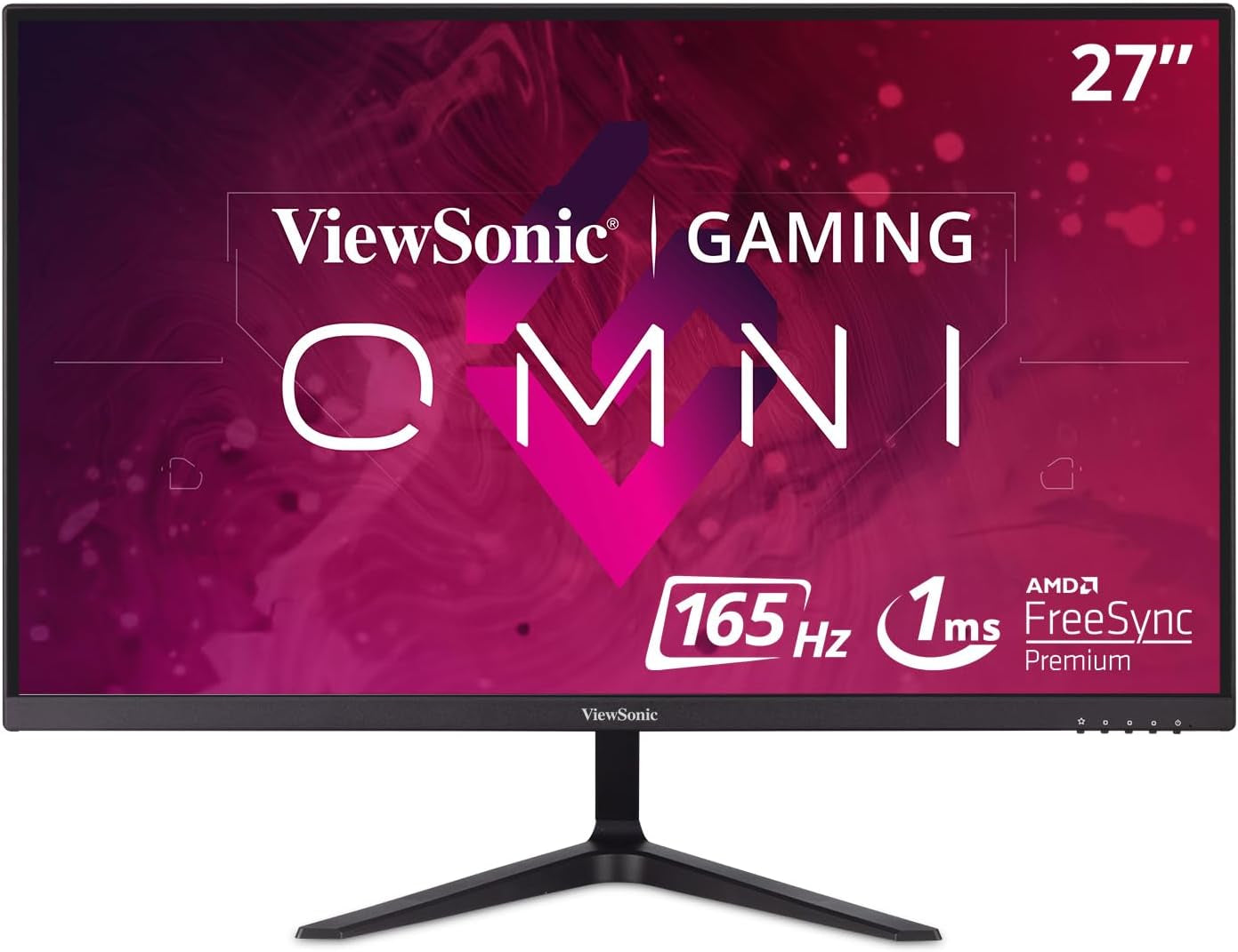 OMNI VX2718-P-MHD 27 Inch 1080P 1Ms 165Hz Gaming Monitor with Adaptive Sync, Eye Care, HDMI and Displayport, Black