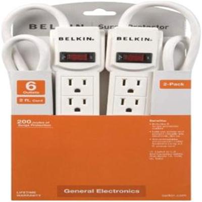 Protector contra sobretensiones de 6 tomas con cable de 2'