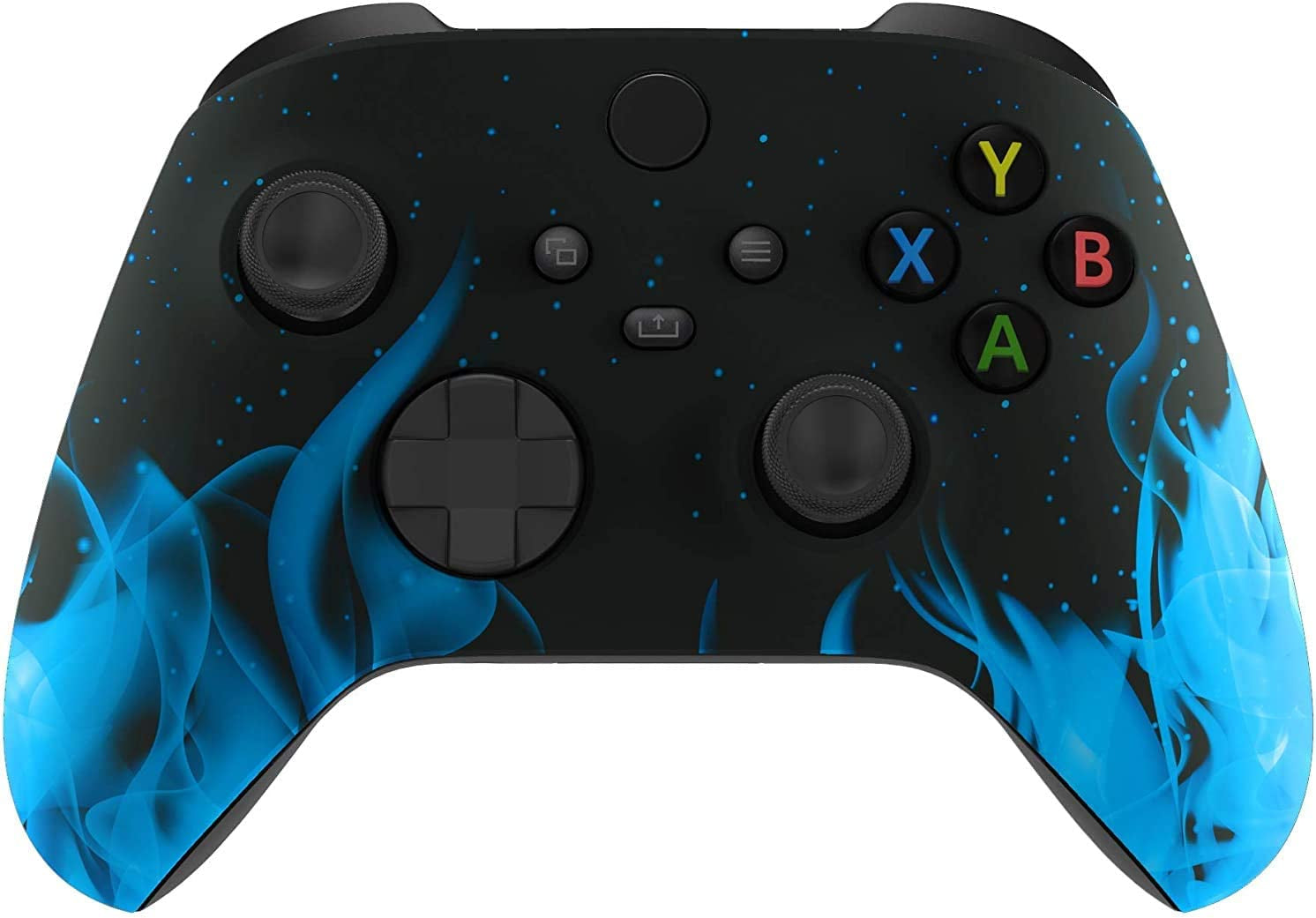Wireless Controller for Microsoft Xbox Series X/S & Xbox One - Custom Soft Touch Feel - Custom Xbox Series X/S Controller (X/S Blue Flame)